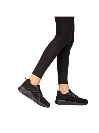 Γυναικεία Αθλητικά Παπούτσια, Γυναικεία αθλητικά παπούτσια μαύρα από ύφασμα Bicoz - Kalapod.gr